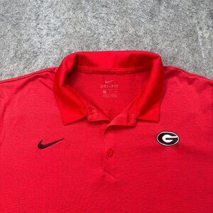 Georgia Bulldogs Nike Polo Shirt Men XL Red Performance Solid b067